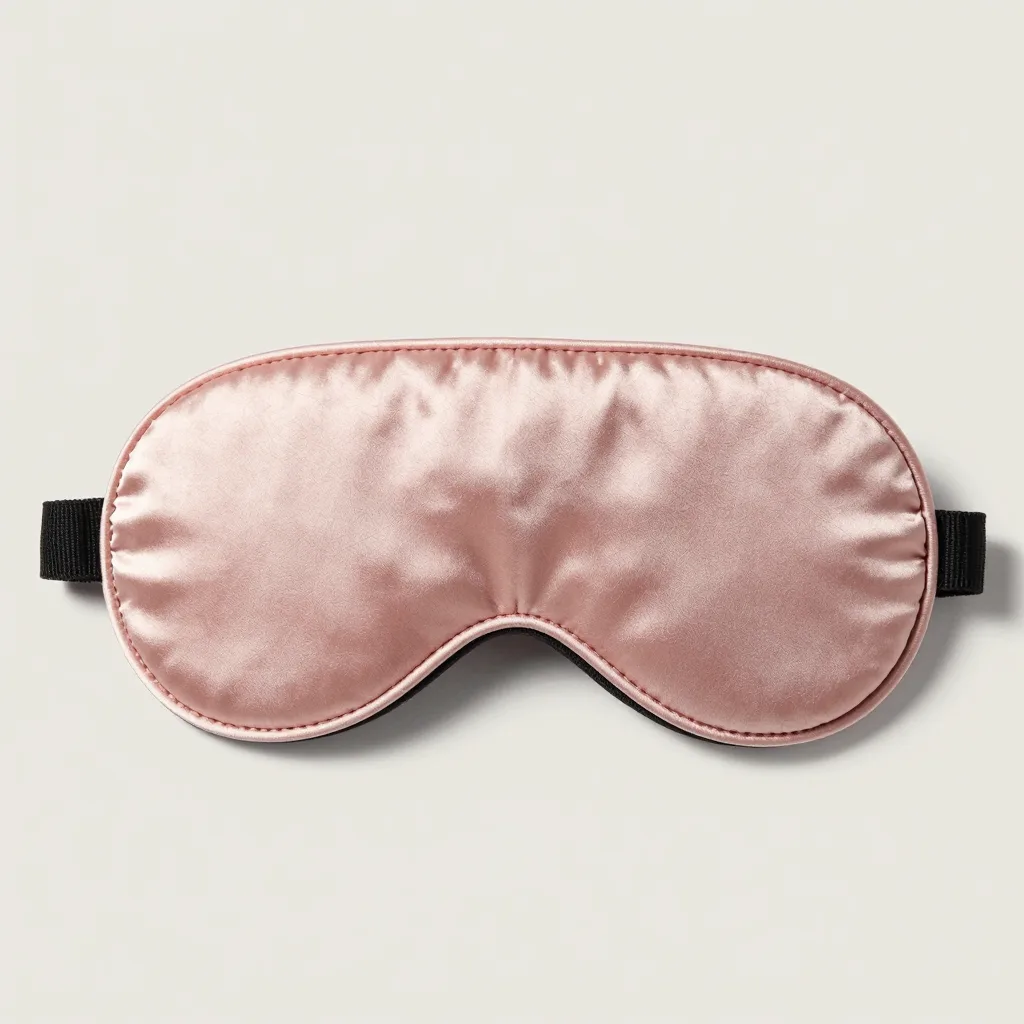 A wide mulberry silk sleep mask on a light background