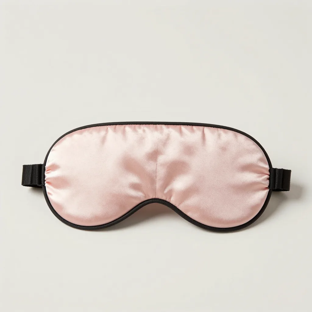 A sage mulberry silk sleep mask on a light background